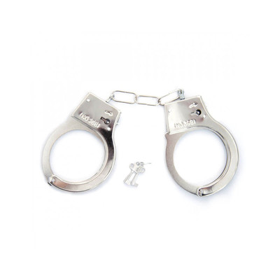 Algemas Reguláveis em Metal com Chave e Trava de Segurança - Hand Cuffs |  26,8 X 5,1 cm