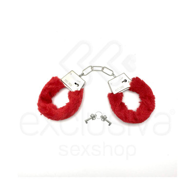 Foto 6 do produto Algemas Reguláveis em Pelúcia com Chave e Trava de Segurança -  Hand Cuffs | 26,8 x 5,1 cm | Disponível em 7 Cores