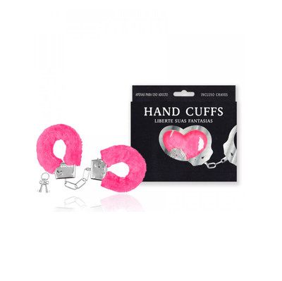Foto 7 do produto Algemas Reguláveis em Pelúcia com Chave e Trava de Segurança -  Hand Cuffs | 26,8 x 5,1 cm | Disponível em 7 Cores