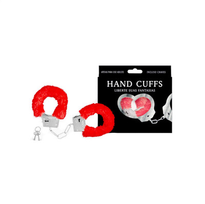 Foto 5 do produto Algemas Reguláveis em Pelúcia com Chave e Trava de Segurança -  Hand Cuffs | 26,8 x 5,1 cm | Disponível em 7 Cores