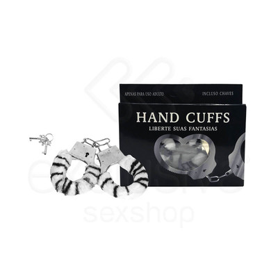 Foto 11 do produto Algemas Reguláveis em Pelúcia com Chave e Trava de Segurança -  Hand Cuffs | 26,8 x 5,1 cm | Disponível em 7 Cores