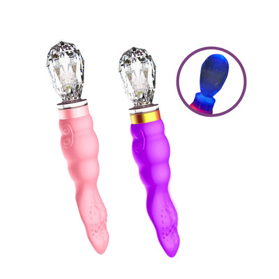 Vibrador Estimulador em Forma de Língua com Texturas Massageadoras e 10 Modos de Vibração - Hantewei AV-03 | 13,2 x 3,5 cm | Disponível em 2 Cores