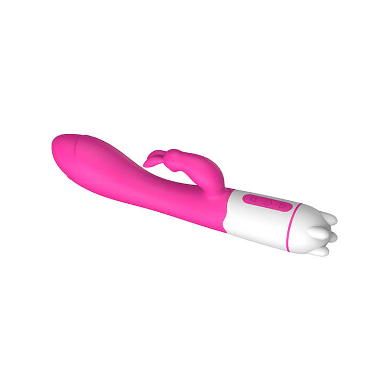 Vibrador de Ponto G Recarregável com Estimulador de Clitóris em Forma de Coelho e 36 Modos de Vibração em 5 Intensidades - Happy Bunny Rabbit - 9,6 x 3,2 cm - 3