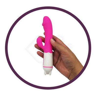 Foto 5 do produto Vibrador em Silicone, Recarregável com 36 Modos de Vibração e 4 Intensidades - Happy Bunny Rabbit - 12 x 2,8 cm