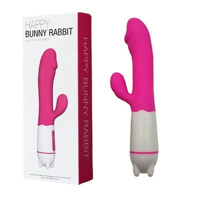 Foto 1 do produto Vibrador em Silicone, Recarregável com 36 Modos de Vibração e 4 Intensidades - Happy Bunny Rabbit - 12 x 2,8 cm