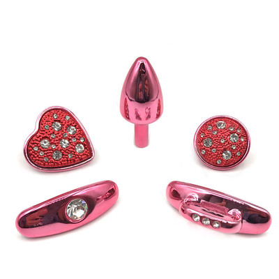 Foto 5 do produto Plug Anal em Forma de Cone com 4 Alças Removíveis e Detalhes de Joias - Hard Anal Kit | 5,9 x 2,6 cm | Disponível em 6 Cores
