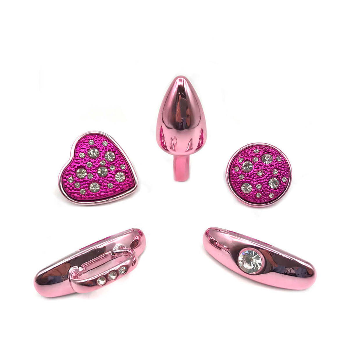 Plug Anal "P" em Forma de Cone com 4 Alças Removíveis e Detalhes de Joias - Hard Anal Kit | 5,9 x 2,6 cm | Disponível em 6 Cores - 7