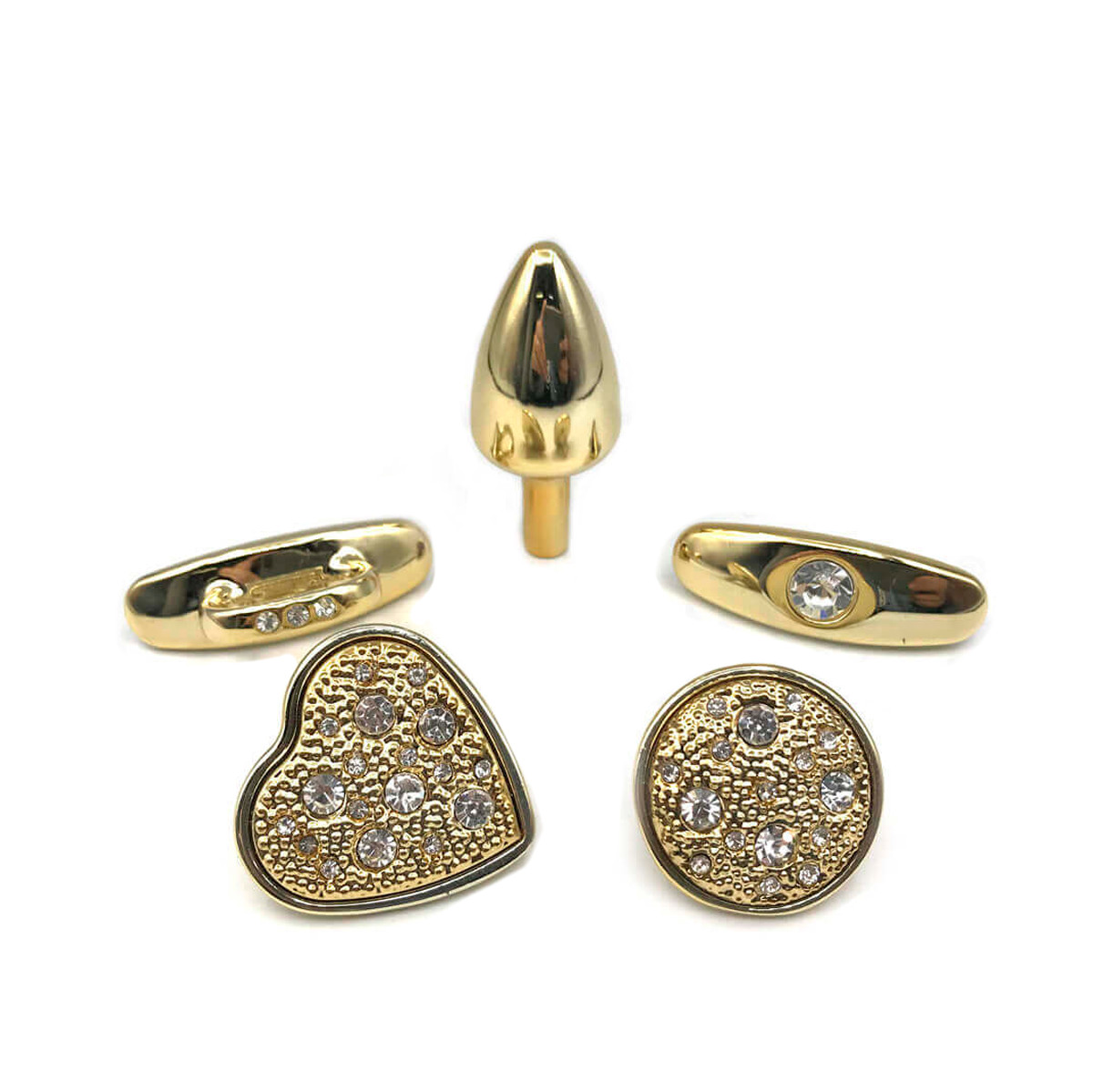 Plug Anal "P" em Forma de Cone com 4 Alças Removíveis e Detalhes de Joias - Hard Anal Kit | 5,9 x 2,6 cm | Disponível em 6 Cores - 12