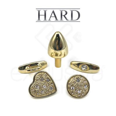 Foto 3 do produto Plug Anal ''M'' em Forma de Cone com 4 Alças Removíveis e Detalhes de Joias - Hard Anal Kit | 6,4 x 3,2 cm | Disponível em 2 Cores