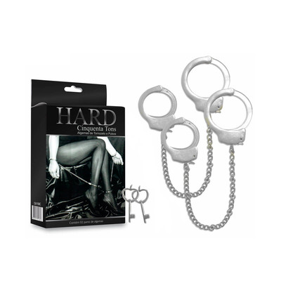 Tornozeleira com Algemas em Metal, Chaves e Trava de Segurança - Hard Cinquenta Tons