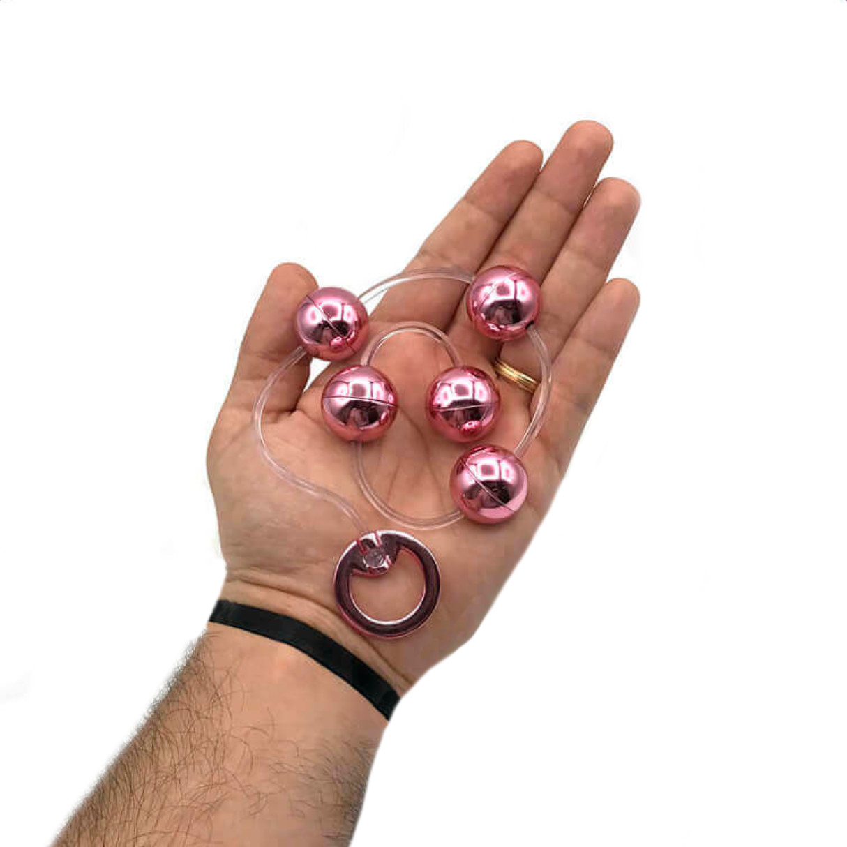 Colar Tailandês com 5 Bolinhas em Metal e Alça de Segurança - Hard | Disponível em 6 Cores - 9