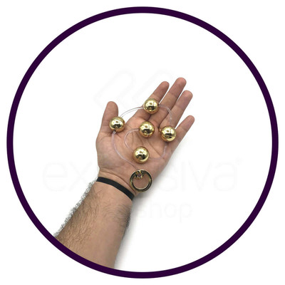 Foto 15 do produto Colar Tailandês com 5 Bolinhas em Metal e Alça de Segurança - Hard | Disponível em 6 Cores