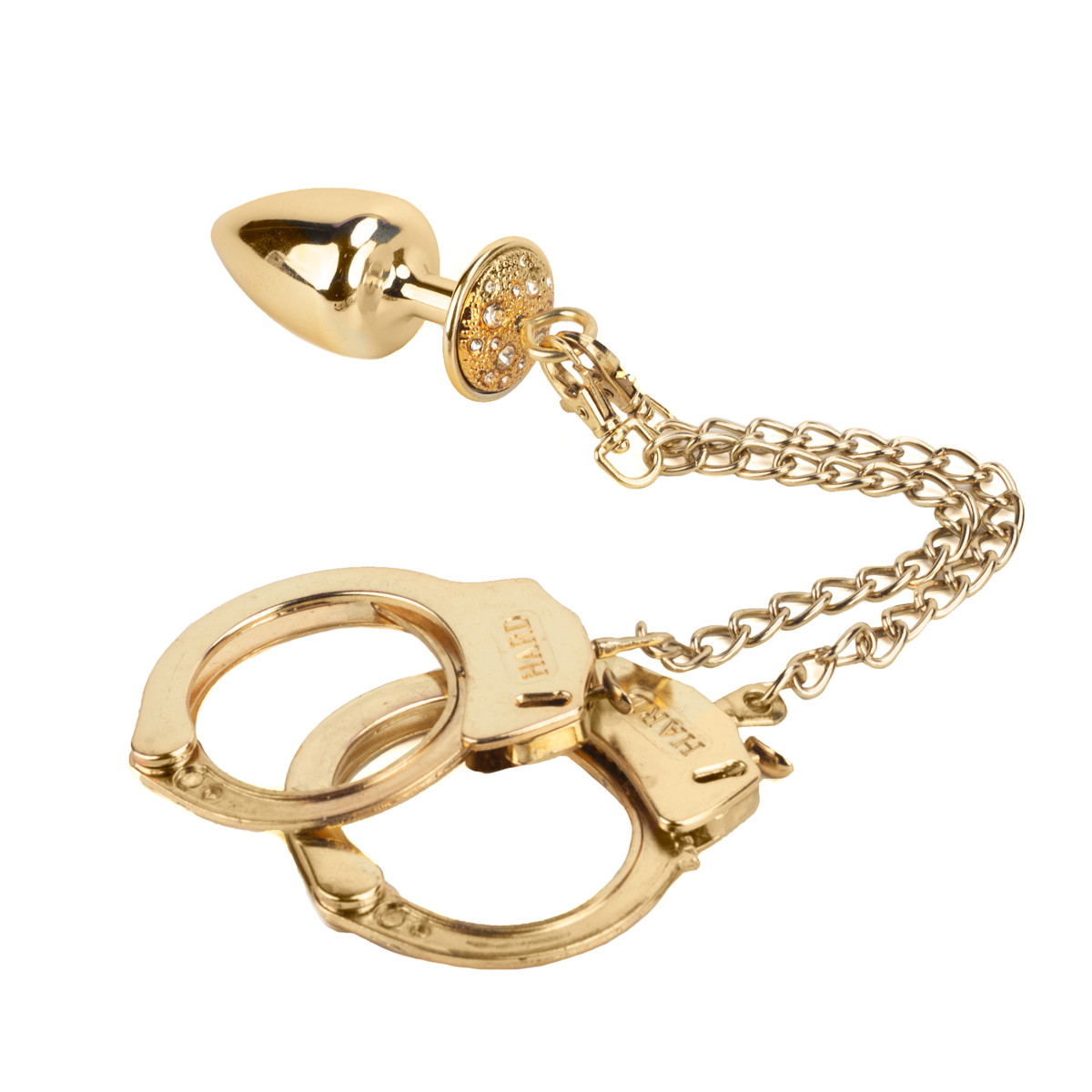 Par de Algemas em Metal com Chave e Plug Anal "M" com Detalhes de Pedras Cravejadas - HARD | 7,2 x 3,4 cm | Disponível em 3 Cores - 11