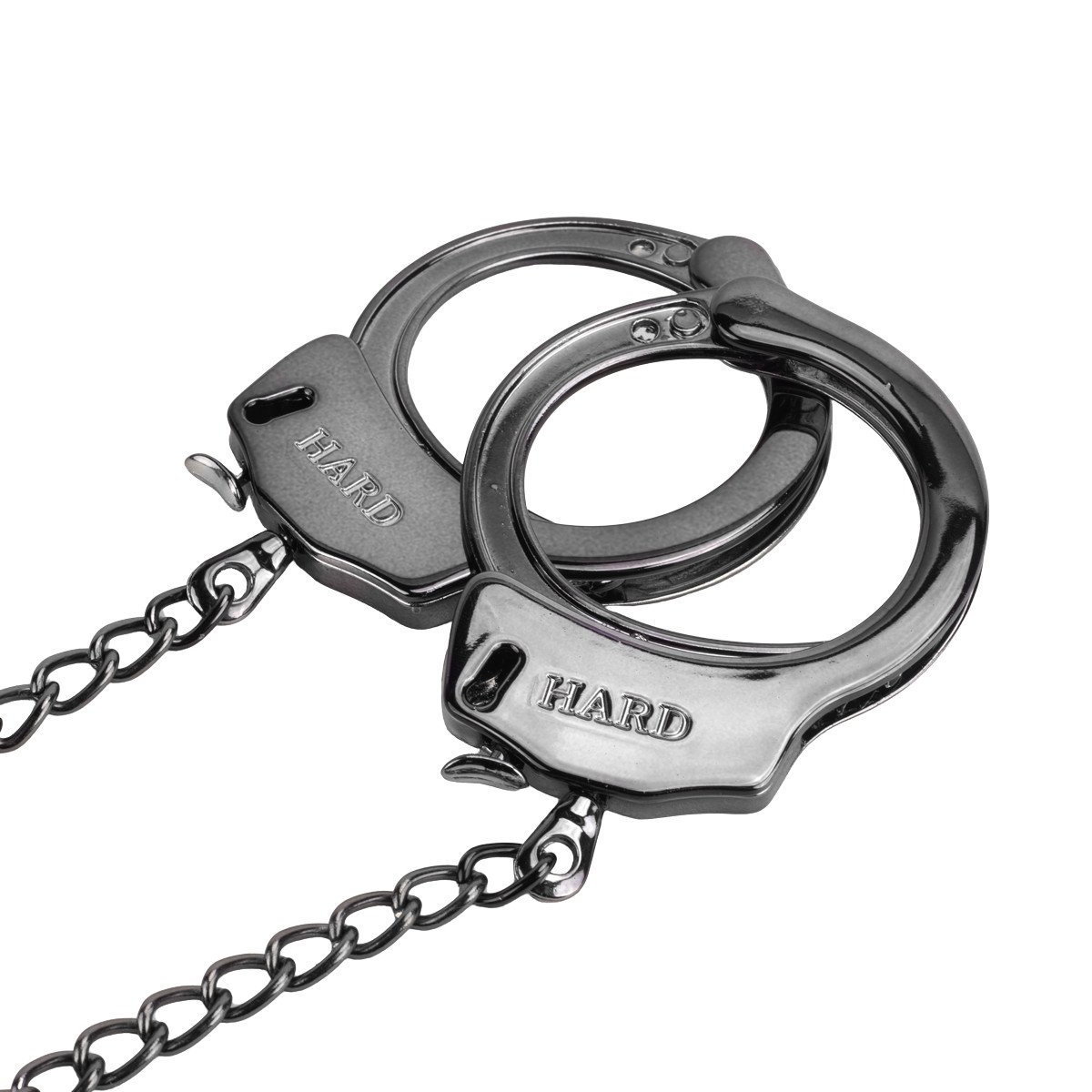 Par de Algemas em Metal com Chave e Plug Anal "M" com Detalhes de Pedras Cravejadas - HARD | 7,2 x 3,4 cm | Disponível em 3 Cores - 4