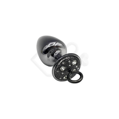 Foto 2 do produto Par de Algemas em Metal com Chave de Segurança e Plug Anal "M" com Detalhes de Pedras Cravejadas - HARD - 7,2 x 3,4 cm | Disponível em 3 Cores