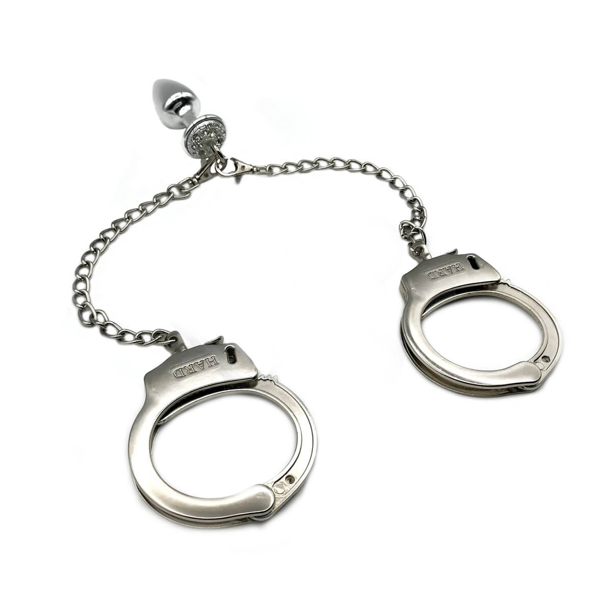 Par de Algemas em Metal com Chave de Segurança e Plug Anal "P" com Detalhes de Pedras Cravejadas - HARD | 6 x 2,6 cm | Disponível em 3 Cores - 2