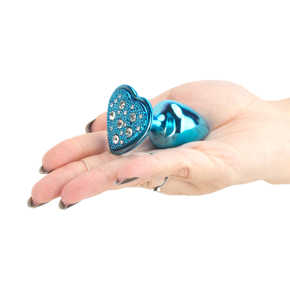 Plug Anal Cônico Tamanho "P" em Metal com Joia Cravada na Base Formato de Coração - Hard | 6 x 2,9 cm | Disponível em 8 Cores - 10