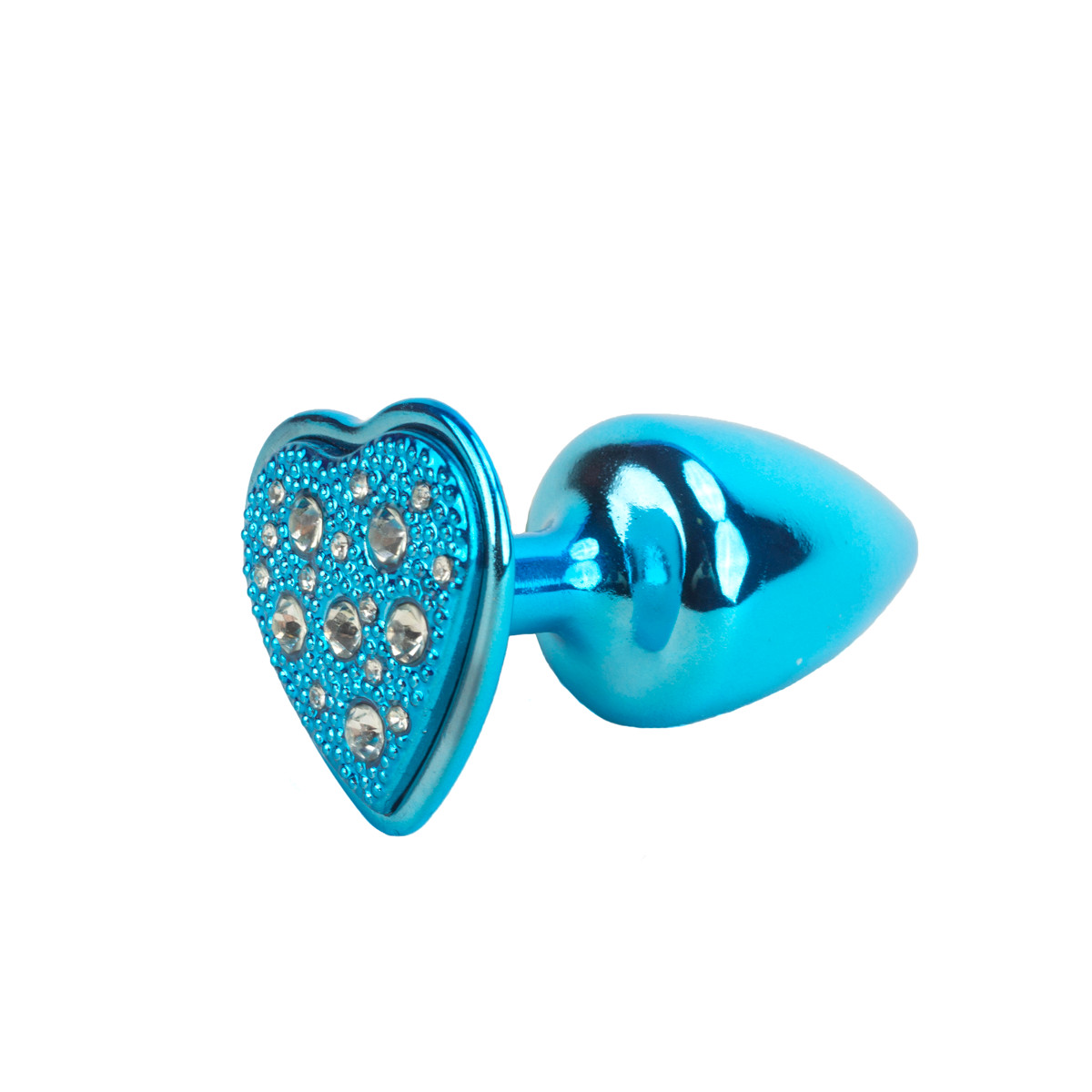 Plug Anal Cônico Tamanho "P" em Metal com Joia Cravada na Base Formato de Coração - Hard | 6 x 2,9 cm | Disponível em 8 Cores - 6