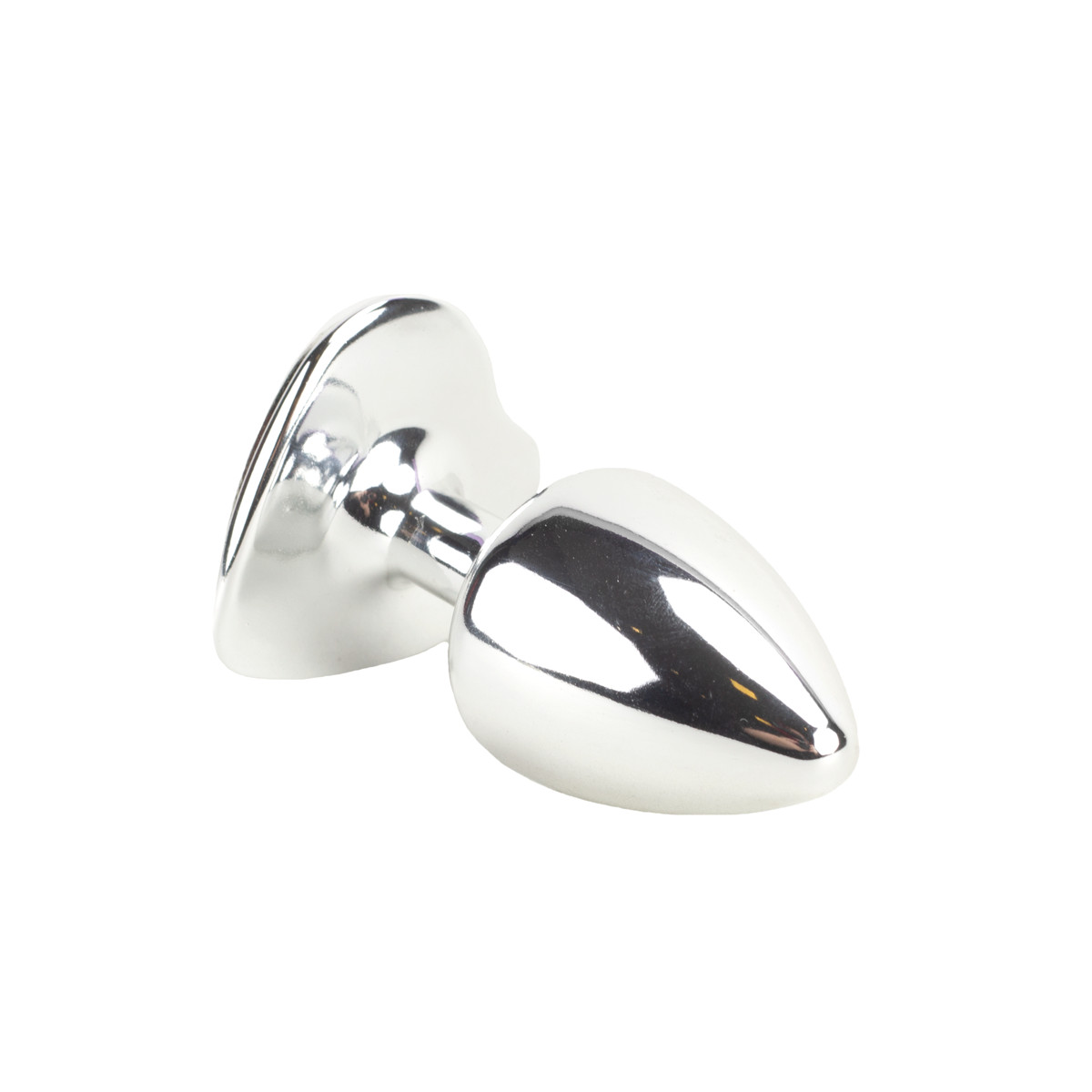 Plug Anal Cônico Tamanho "P" em Metal com Joia Cravada na Base Formato de Coração - Hard | 6 x 2,9 cm | Disponível em 8 Cores - 12