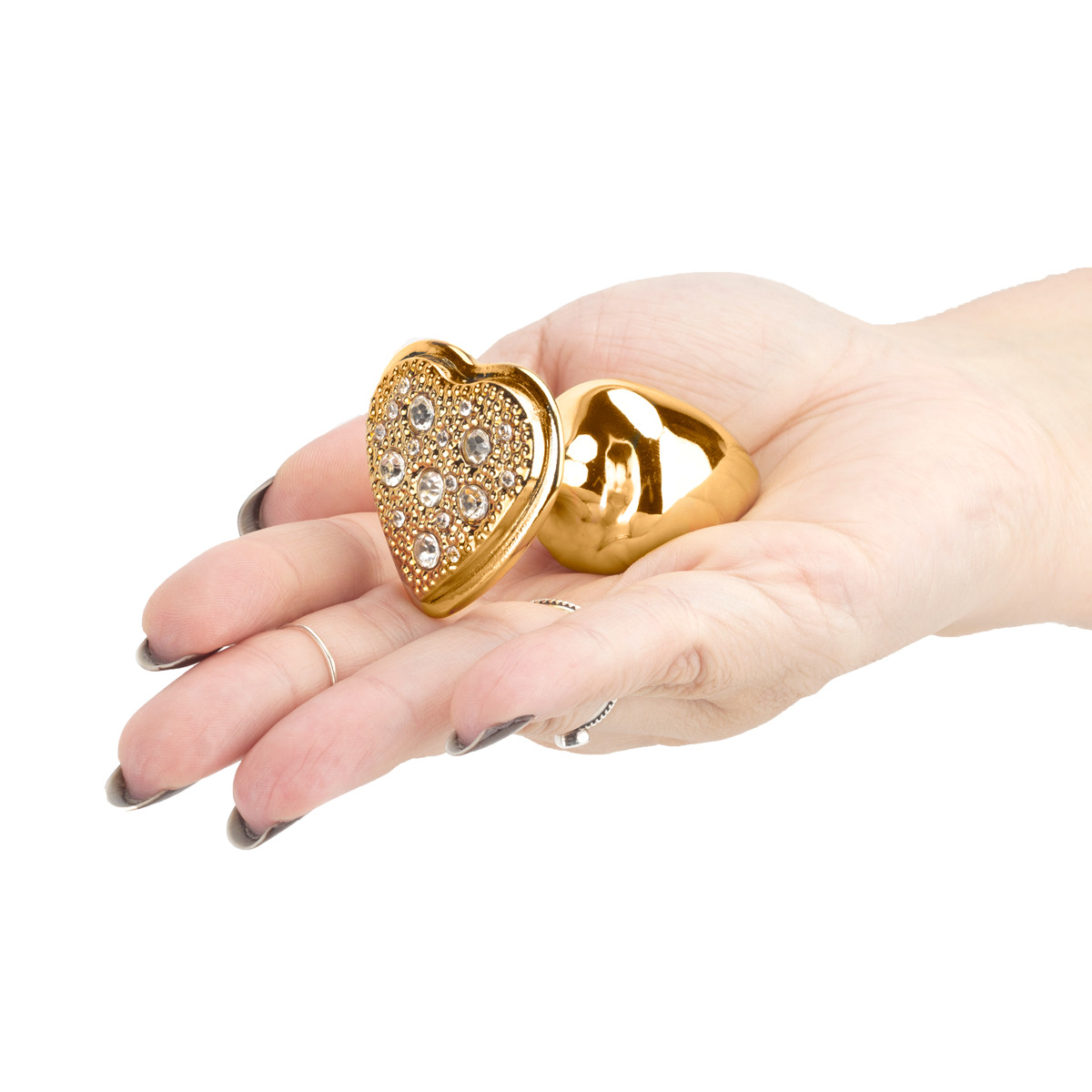 Plug Anal Cônico Tamanho "P" em Metal com Joia Cravada na Base Formato de Coração - Hard | 6 x 2,9 cm | Disponível em 8 Cores - 20