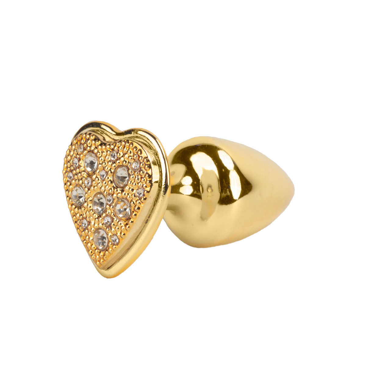 Plug Anal Cônico Tamanho "P" em Metal com Joia Cravada na Base Formato de Coração - Hard | 6 x 2,9 cm | Disponível em 8 Cores - 16