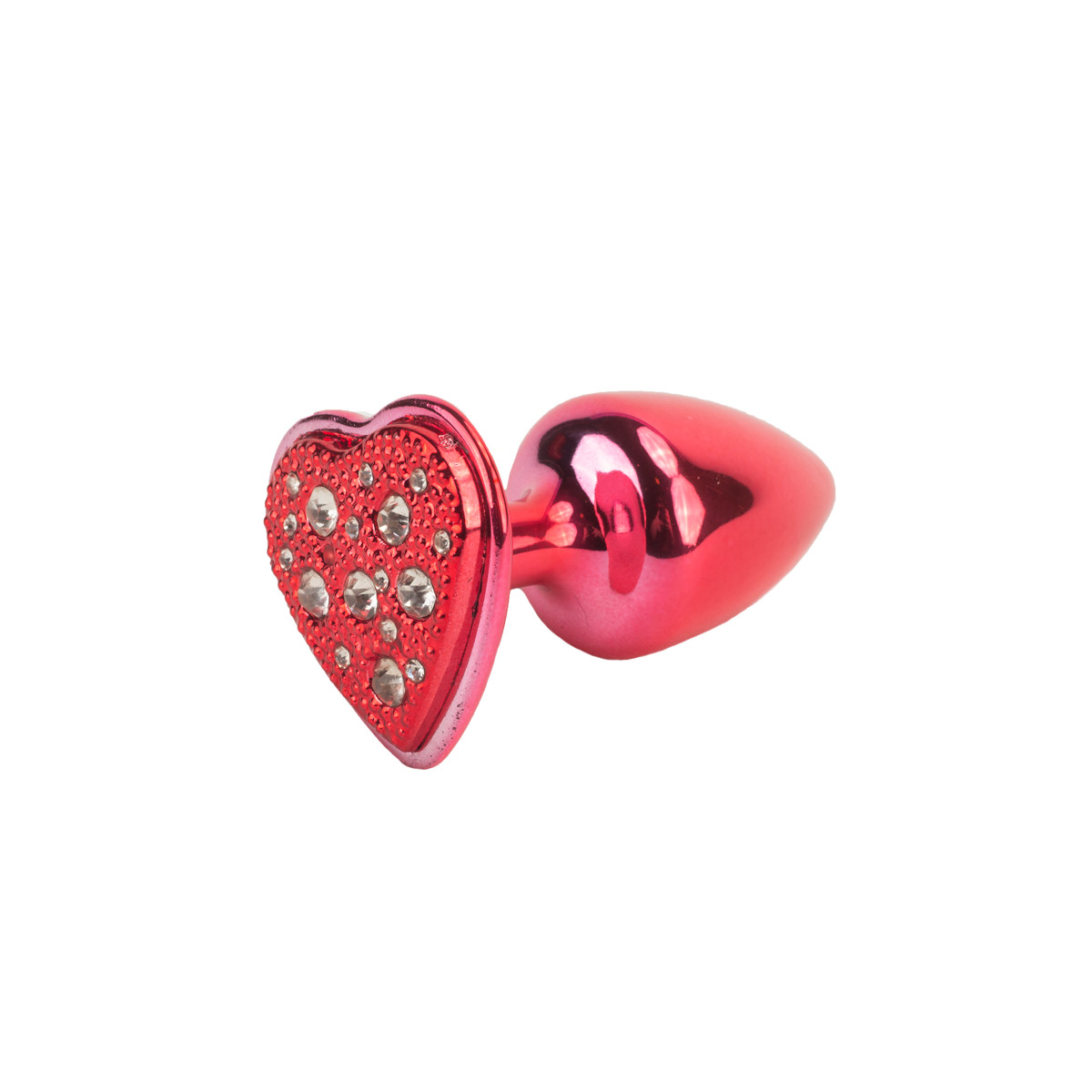 Plug Anal Cônico Tamanho "P" em Metal com Joia Cravada na Base Formato de Coração - Hard | 6 x 2,9 cm | Disponível em 8 Cores - 35