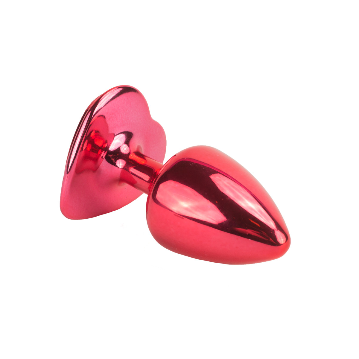 Plug Anal Cônico Tamanho "P" em Metal com Joia Cravada na Base Formato de Coração - Hard | 6 x 2,9 cm | Disponível em 8 Cores - 36