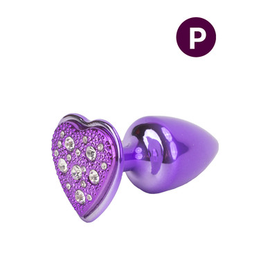 Plug Anal Cônico Tamanho "P" em Metal com Joia Cravada na Base Formato de Coração - Hard | 6 x 2,9 cm | Disponível em 8 Cores