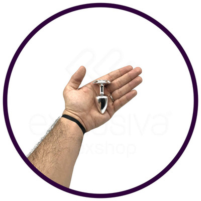 Foto 24 do produto Plug Anal Cônico em Metal com Joia Cravada em sua Base no Formato de Coração - Hard - 5,5 x 2,9 cm | Disponível em 8 Cores