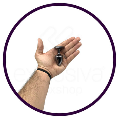 Plug Anal Cônico em Metal com Joia Cravada em sua Base no Formato de Coração - Hard - 5,5 x 2,9 cm | Disponível em 8 Cores