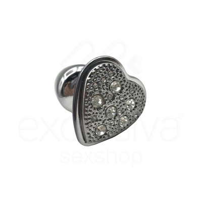 Foto 26 do produto Plug Anal Cônico em Metal com Joia Cravada em sua Base no Formato de Coração - Hard - 5,5 x 2,9 cm | Disponível em 8 Cores