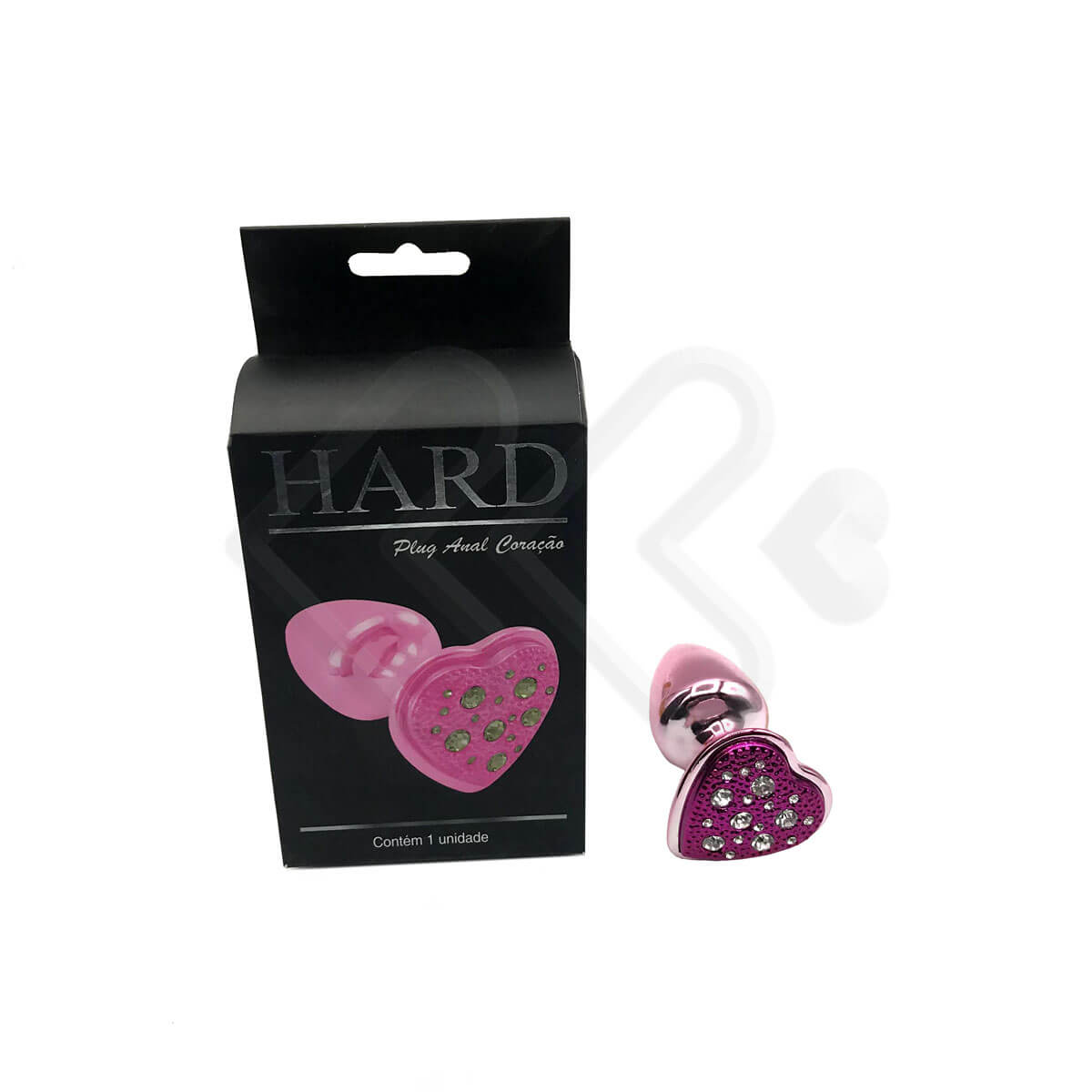 Plug Anal Cônico Tamanho "P" em Metal com Joia Cravada na Base Formato de Coração - Hard | 6 x 2,9 cm | Disponível em 8 Cores - 33