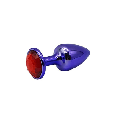 Foto 2 do produto Plug Anal Cônico em Metal Polido com Joia em sua Base - Tamanho P | Hard | 5,3 x 2,6 cm | Disponível em 22 Cores