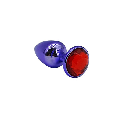 Foto 3 do produto Plug Anal Cônico em Metal Polido com Joia em sua Base - Tamanho P | Hard | 5,3 x 2,6 cm | Disponível em 22 Cores