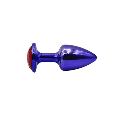 Foto 4 do produto Plug Anal Cônico em Metal Polido com Joia em sua Base - Tamanho P | Hard | 5,3 x 2,6 cm | Disponível em 22 Cores