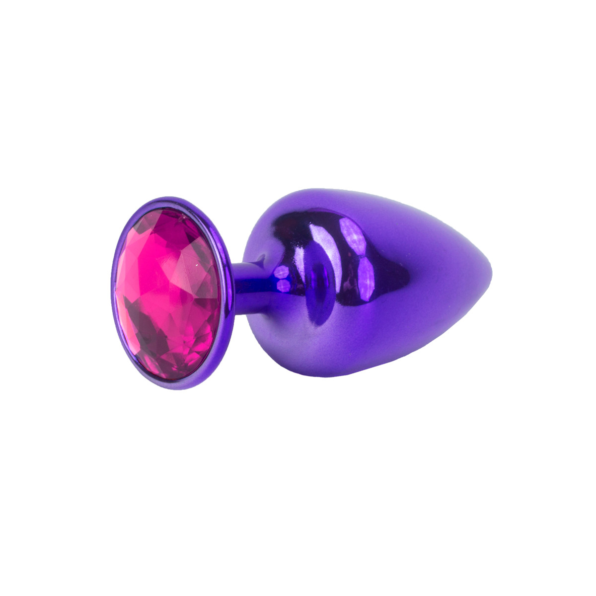 Plug Anal Cônico Tamanho P em Metal Polido com Joia na Base - Hard | 5,3 x 2,6 cm | Disponível em 22 Cores - 22