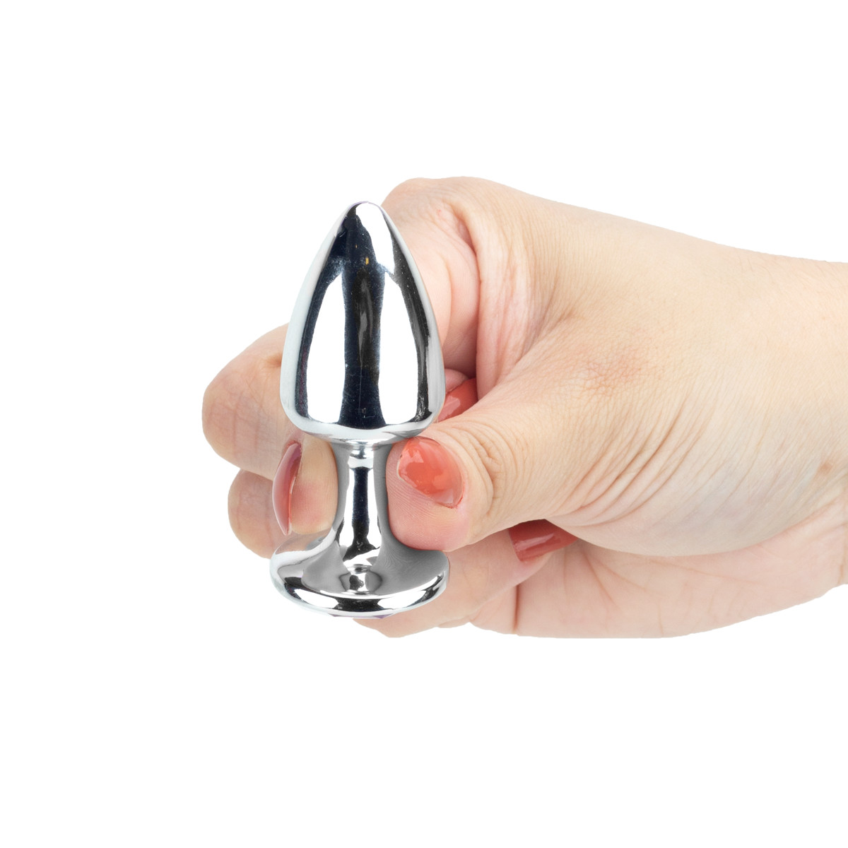 Plug Anal Cônico Tamanho P em Metal Polido com Joia na Base - Hard | 5,3 x 2,6 cm | Disponível em 22 Cores - 37