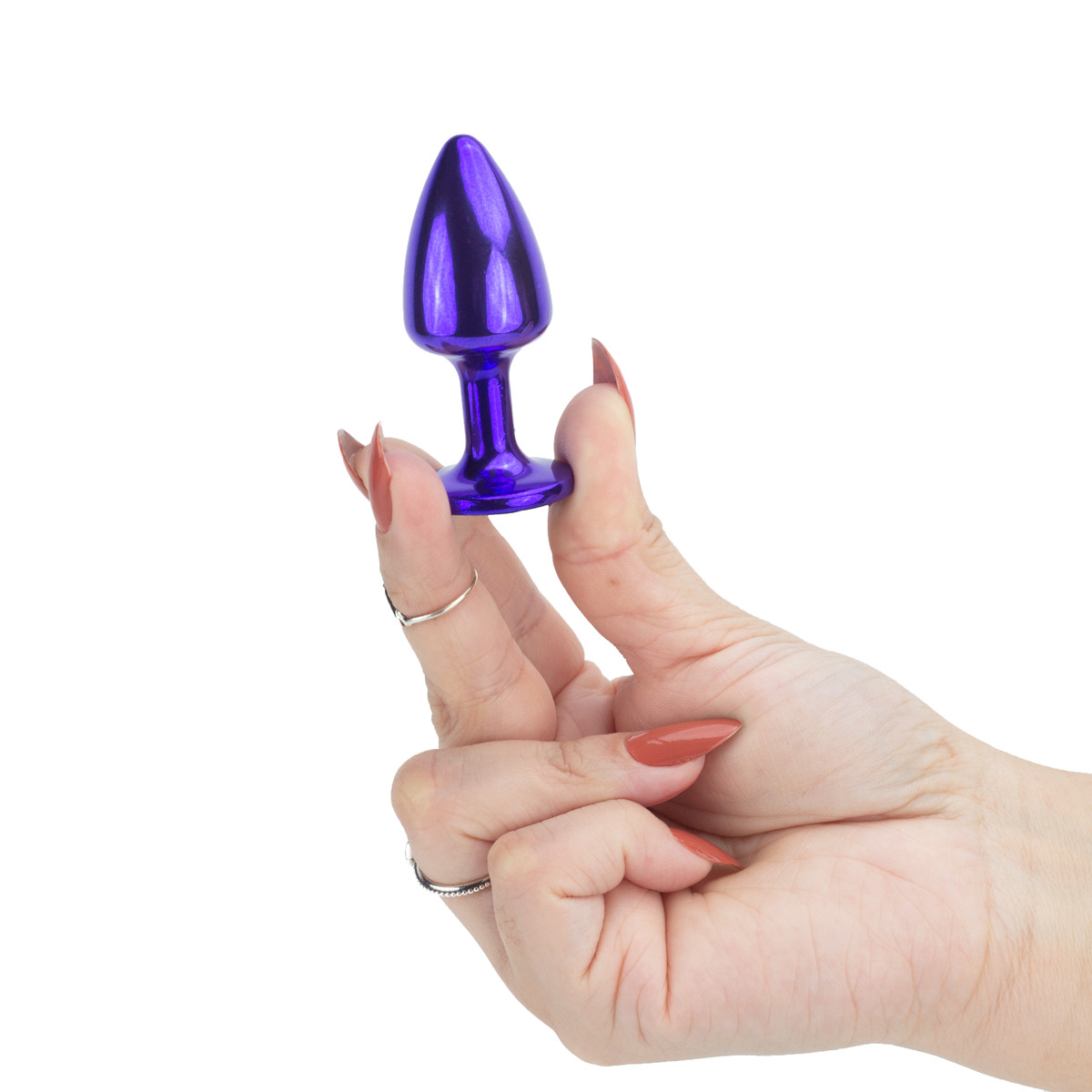 Plug Anal Cônico Tamanho P em Metal Polido com Joia na Base - Hard | 5,3 x 2,6 cm | Disponível em 22 Cores - 25