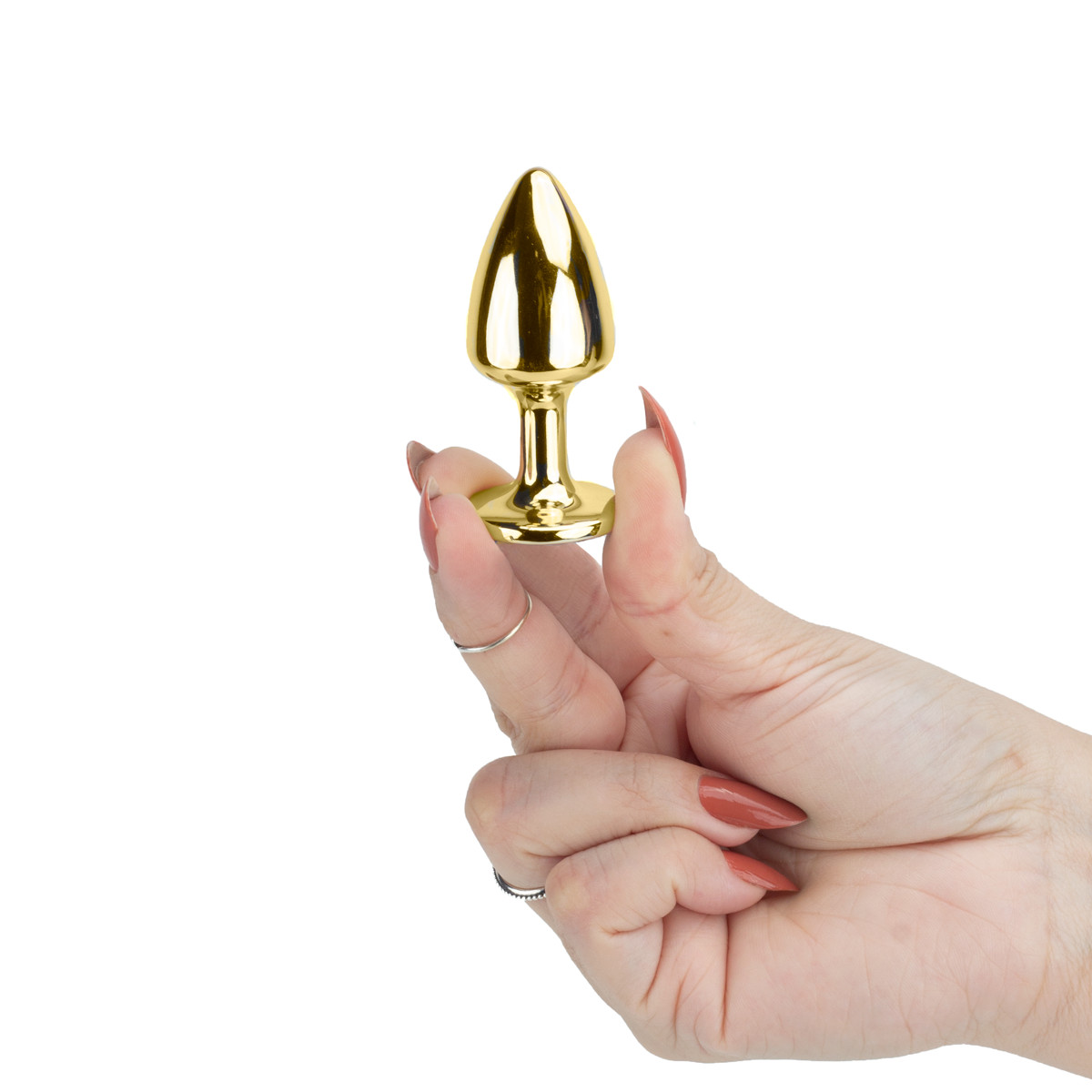 Plug Anal Cônico Tamanho P em Metal Polido com Joia na Base - Hard | 5,3 x 2,6 cm | Disponível em 22 Cores - 31