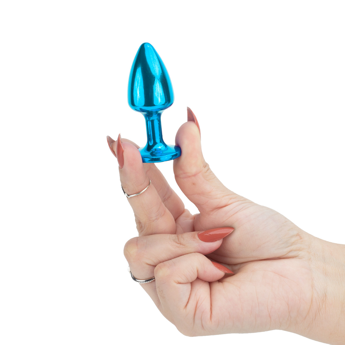 Plug Anal Cônico Tamanho P em Metal Polido com Joia na Base - Hard | 5,3 x 2,6 cm | Disponível em 22 Cores - 43