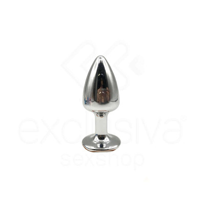 Foto 61 do produto Plug Anal Cônico em Metal Polido com Joia em sua Base - Tamanho P | Hard | 5,3 x 2,6 cm | Disponível em 22 Cores