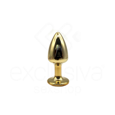 Foto 57 do produto Plug Anal Cônico em Metal Polido com Joia em sua Base - Tamanho P | Hard | 5,3 x 2,6 cm | Disponível em 22 Cores