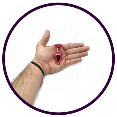 Foto 49 do produto Plug Anal Cônico em Metal Polido com Joia em sua Base - Tamanho P | Hard | 5,3 x 2,6 cm | Disponível em 22 Cores