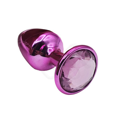 Foto 7 do produto Plug Anal Cônico em Metal Polido com Joia em sua Base - Tamanho P | Hard | 5,3 x 2,6 cm | Disponível em 22 Cores
