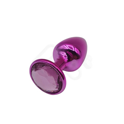 Foto 8 do produto Plug Anal Cônico em Metal Polido com Joia em sua Base - Tamanho P | Hard | 5,3 x 2,6 cm | Disponível em 22 Cores