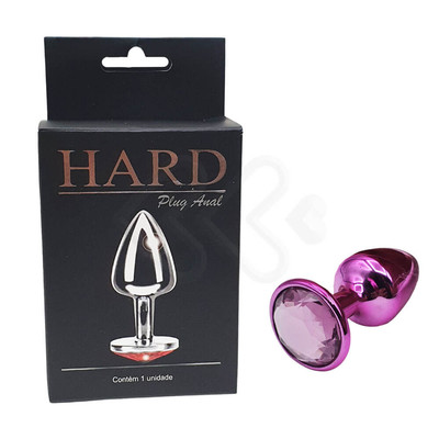 Foto 6 do produto Plug Anal Cônico em Metal Polido com Joia em sua Base - Tamanho P | Hard | 5,3 x 2,6 cm | Disponível em 22 Cores