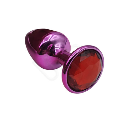 Foto 14 do produto Plug Anal Cônico em Metal Polido com Joia em sua Base - Tamanho P | Hard | 5,3 x 2,6 cm | Disponível em 22 Cores