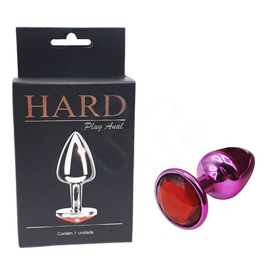 Foto 11 do produto Plug Anal Cônico em Metal Polido com Joia em sua Base - Tamanho P | Hard | 5,3 x 2,6 cm | Disponível em 22 Cores