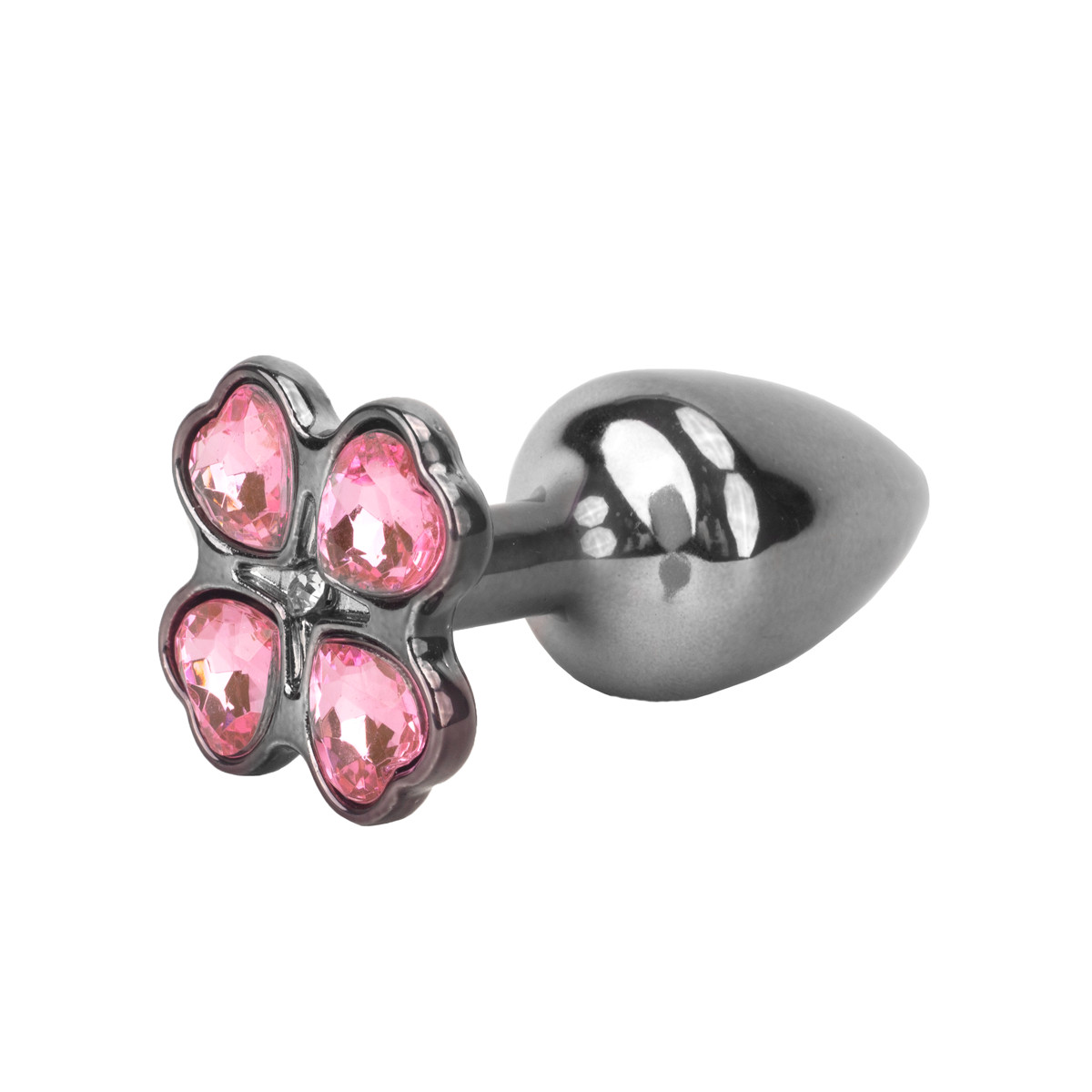 Plug Anal "M" em Metal com Joias na Base em Formato de Trevo - Hard | 6,7 x 3,2 cm | Disponível em 7 Cores - 11