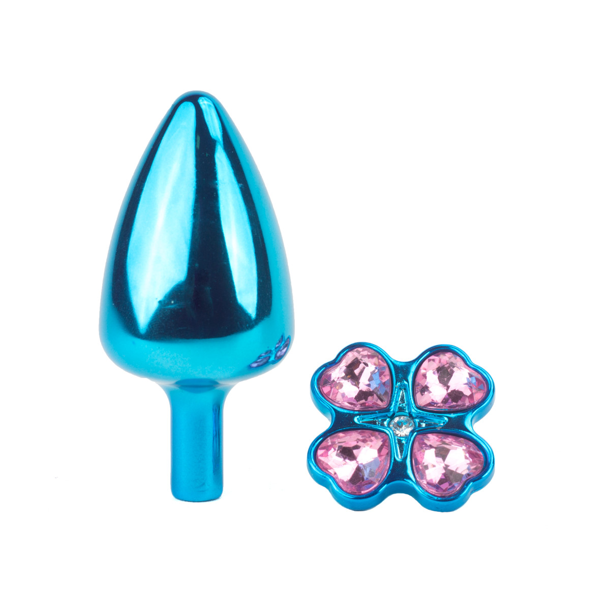 Plug Anal "M" em Metal com Joias na Base em Formato de Trevo - Hard | 6,7 x 3,2 cm | Disponível em 7 Cores - 34